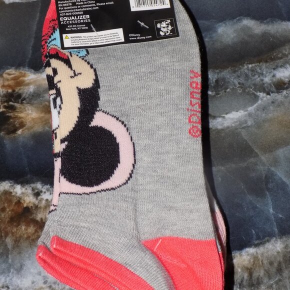 Disney Cowboy Minnie Mouse No Show Socks Size 9-11 Set of 6 NEW - Picture 3 of 3